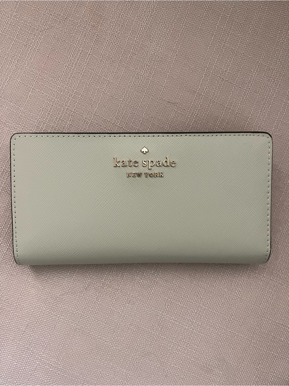 kate spade Mint Green Saffiano Leather Large Bifold Wallet